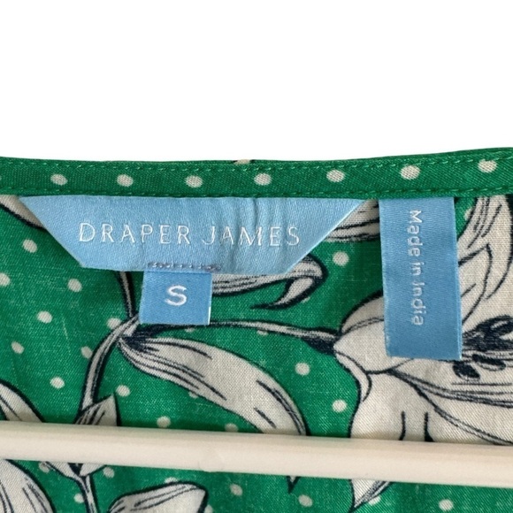 Draper James Green Floral & Polka Dotted Button Front Midi Dress, Size S - Picture 5 of 9